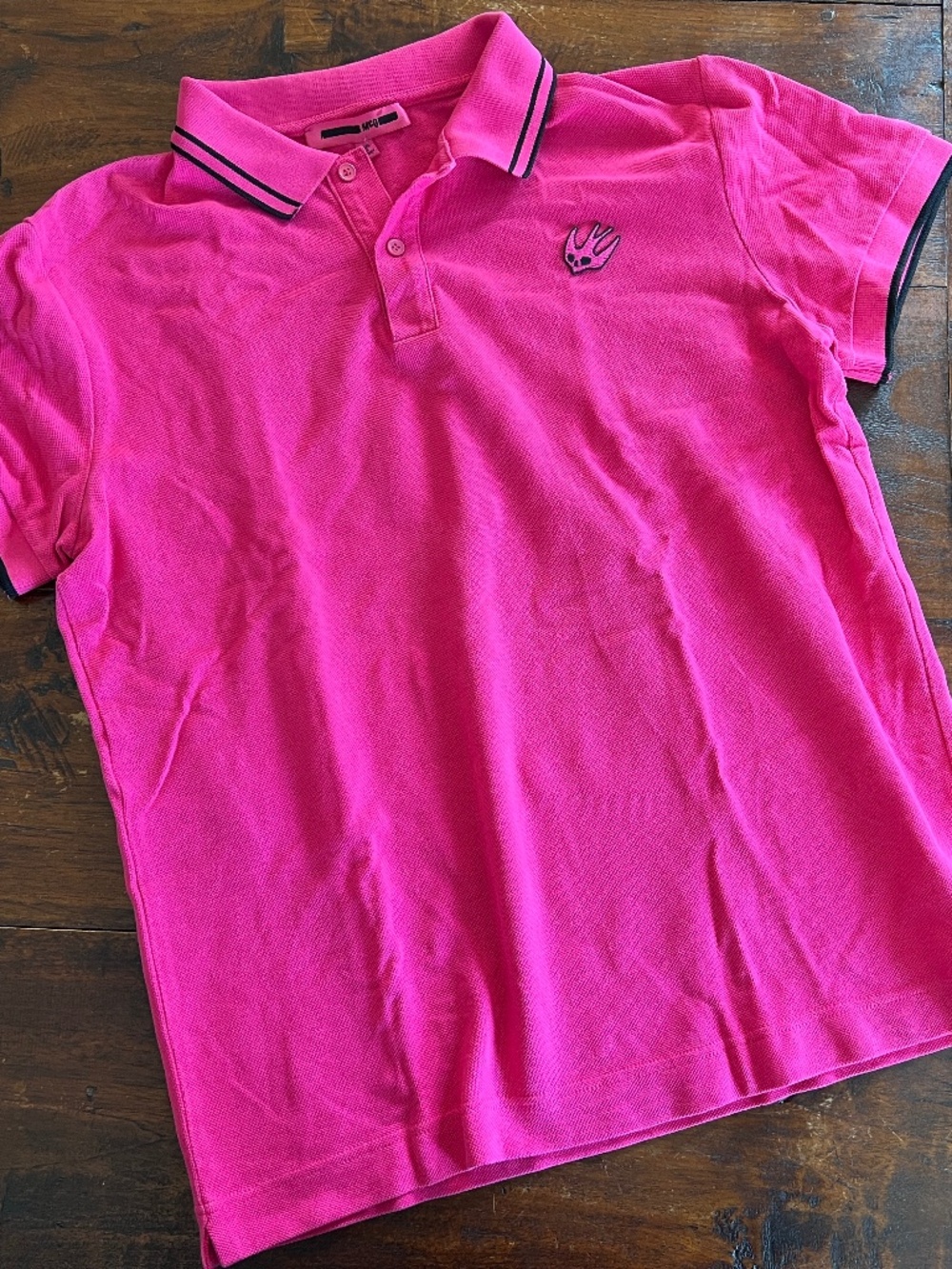 McQ by Alexander McQueen Pink Cotton Pique Polo Shirt L
